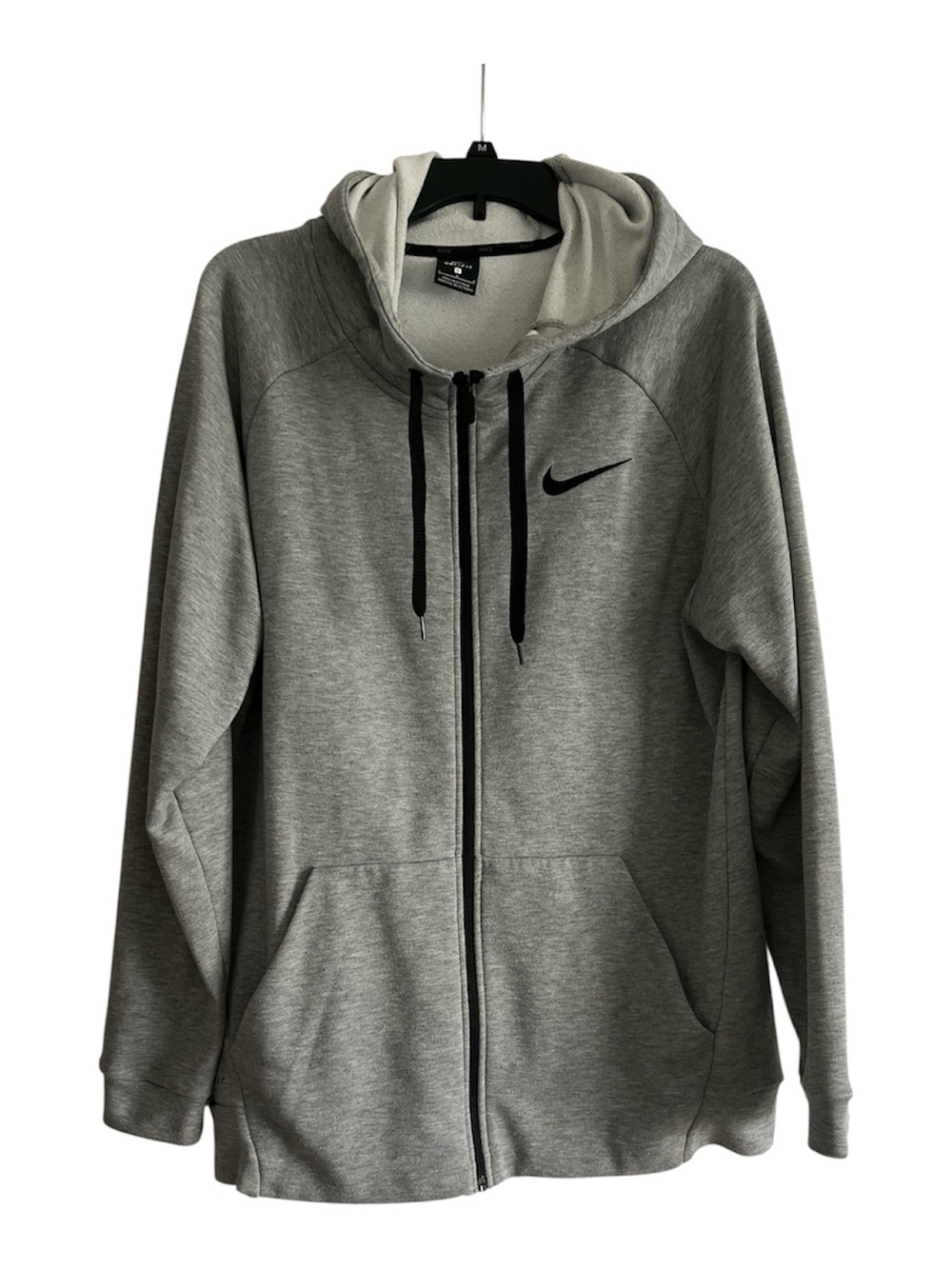 Nike Light Gray Dri-FIT Pullover Hoodie with Swoosh Tag